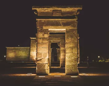 Madrid Temple Amon Debod Nuit